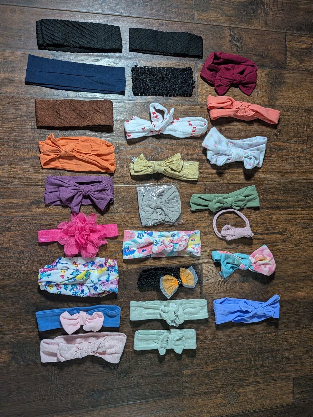 Lot Of 25 Baby Girl Bow Headbands Soft Stretch Hair Infant